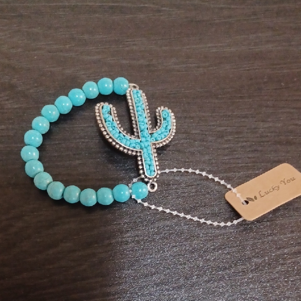 Stylish Turquoise Cactus Bracelet